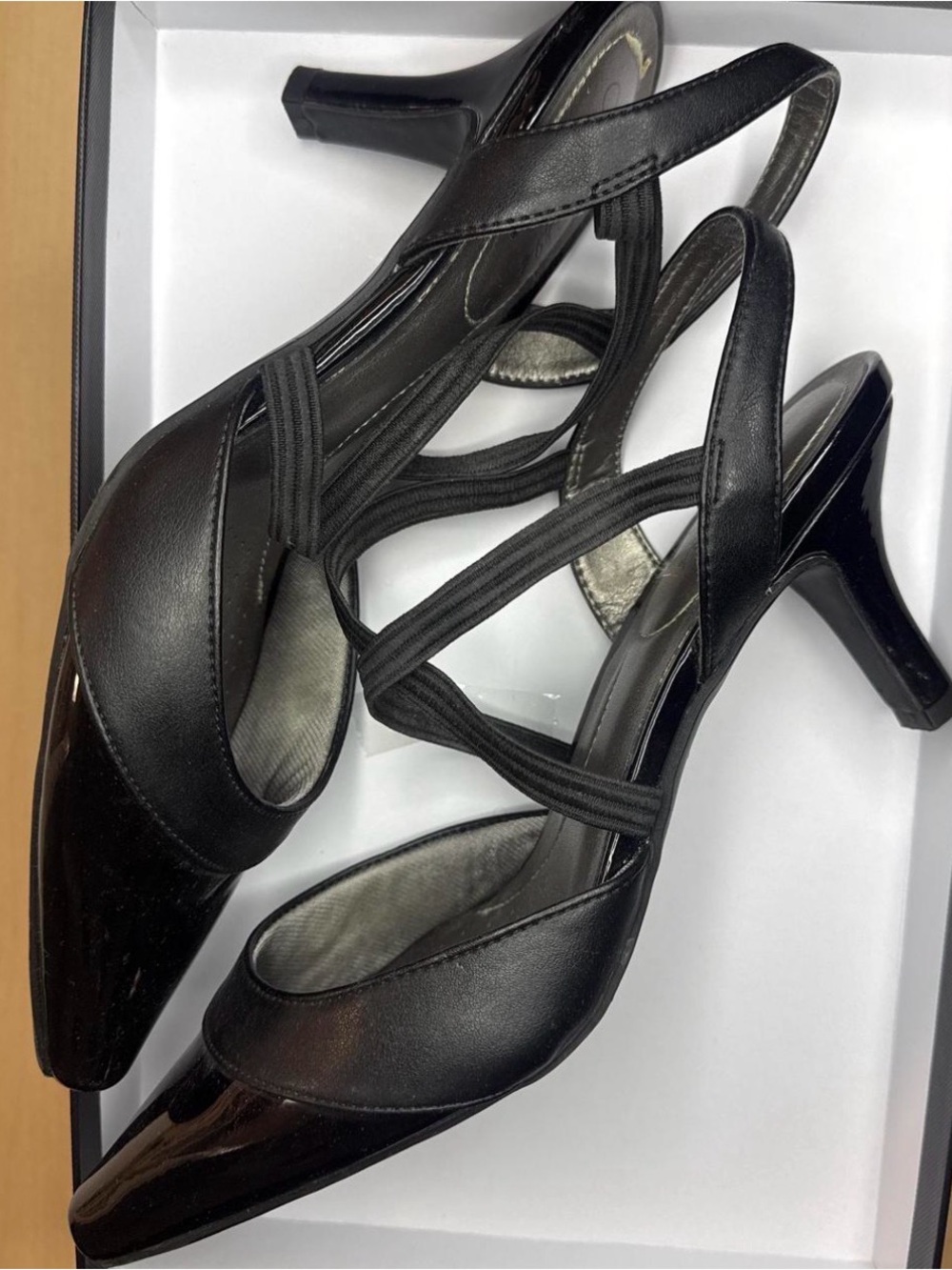 Life Stride Classic Black Women's Slingback Heels Size 8M